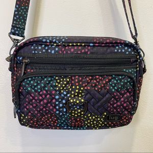 Lug Carousel Black Multi Color Dot Convertible Crossbody Shoulder Belt Bag